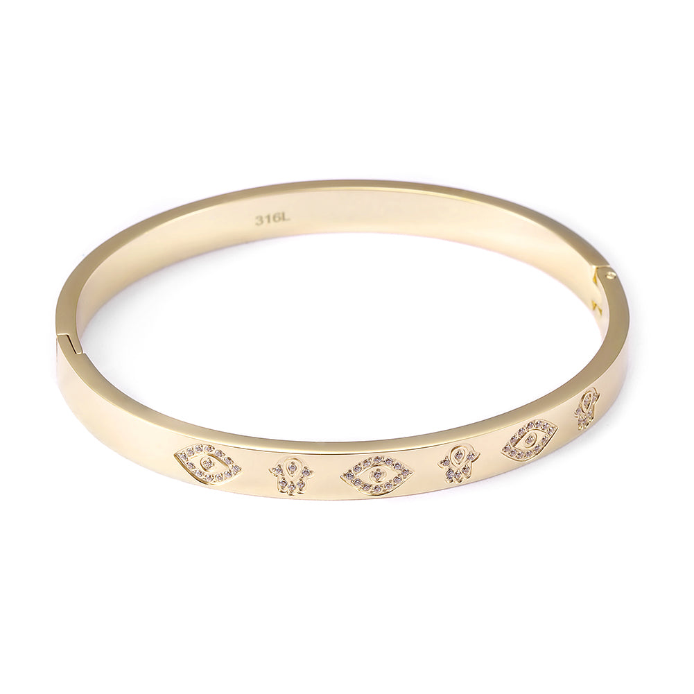 Circular carved bracelet-NSB1713ST