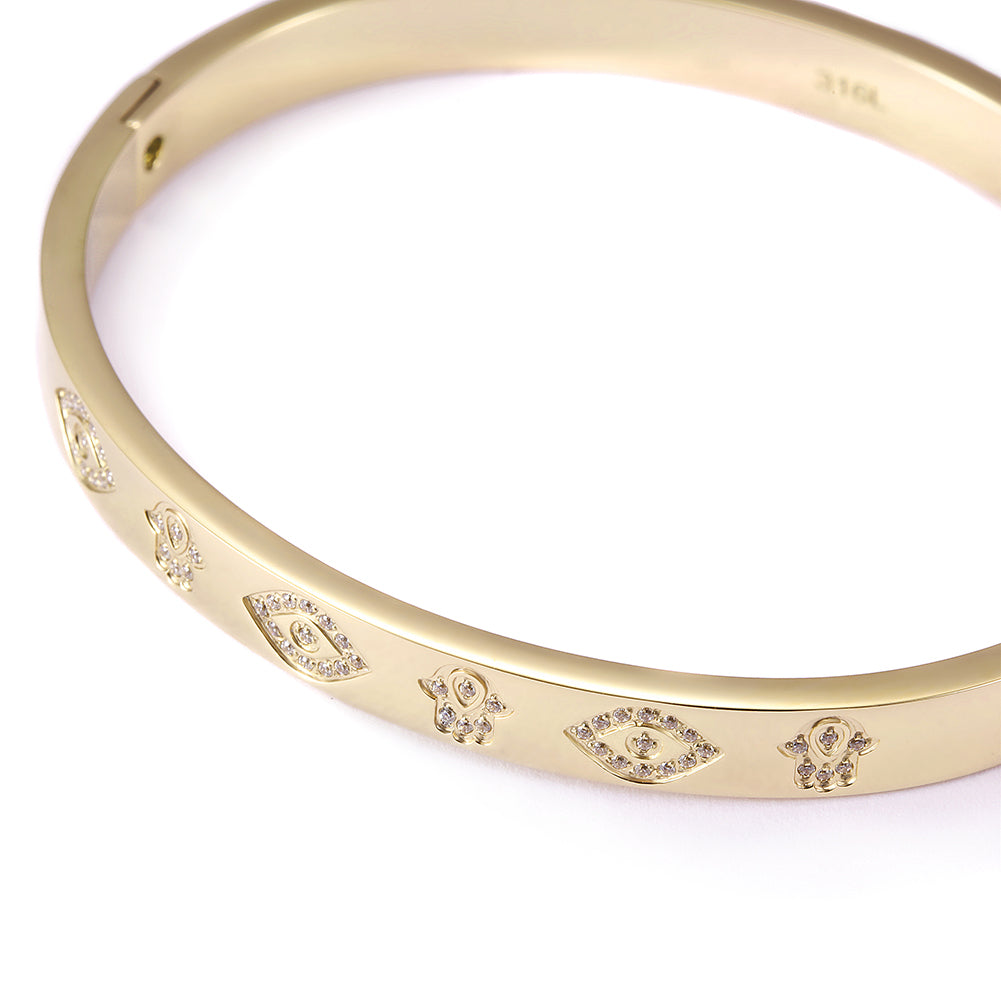 Circular carved bracelet-NSB1713ST