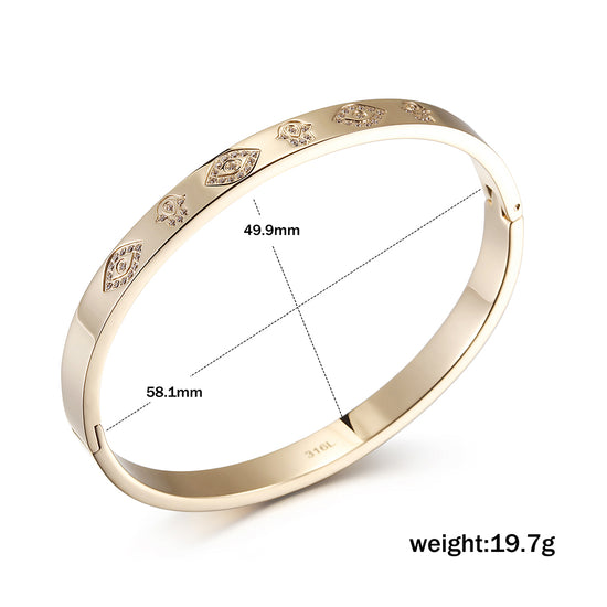 Circular carved bracelet-NSB1713ST