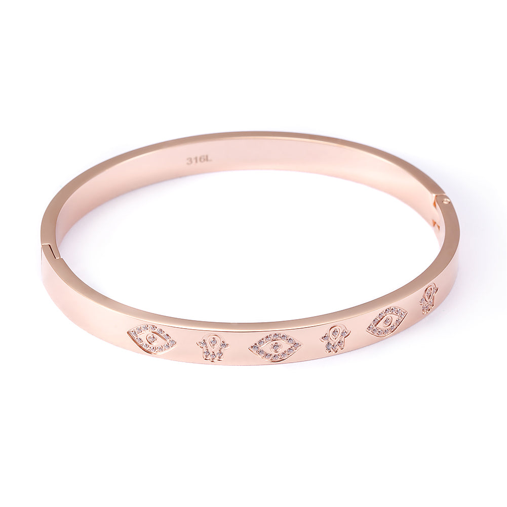 Circular carved bracelet-NSB1713ST