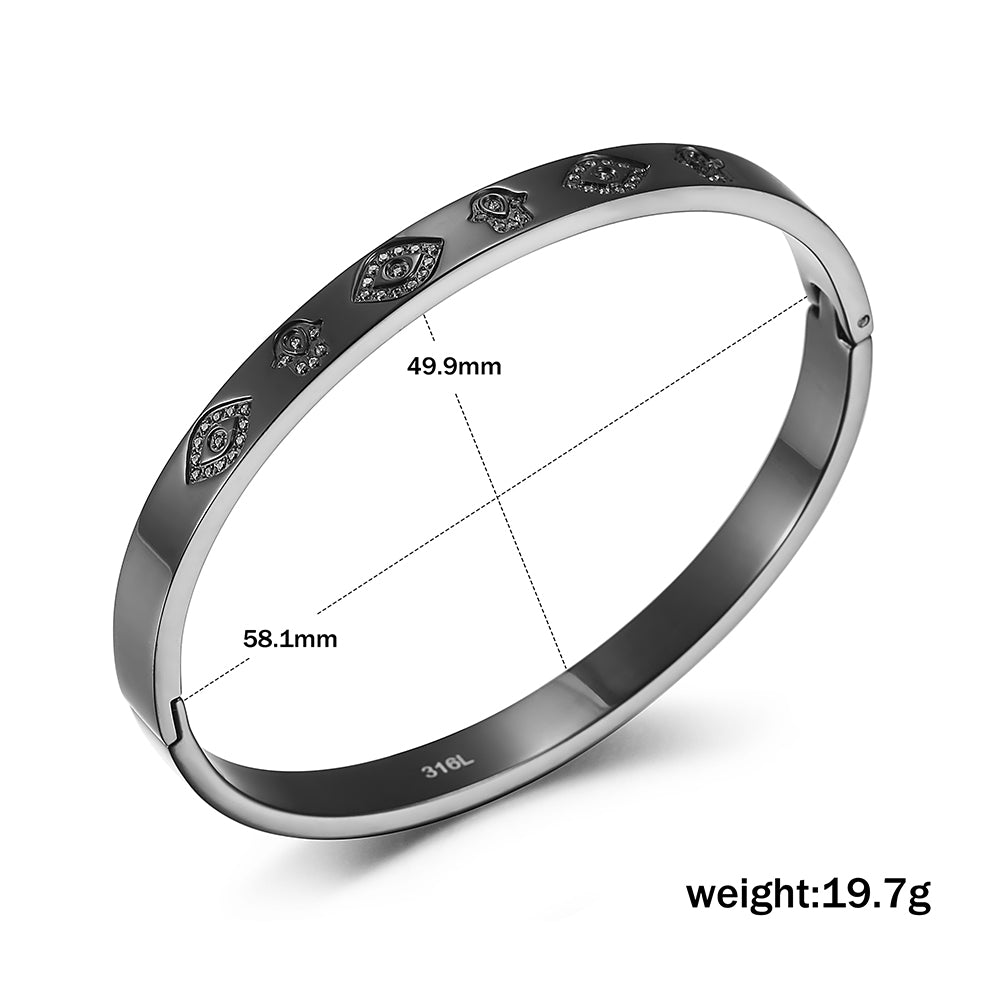 Circular carved bracelet-NSB1713ST