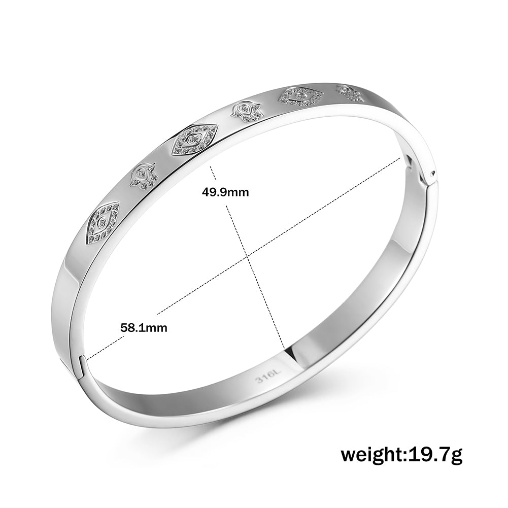 Circular carved bracelet-NSB1713ST