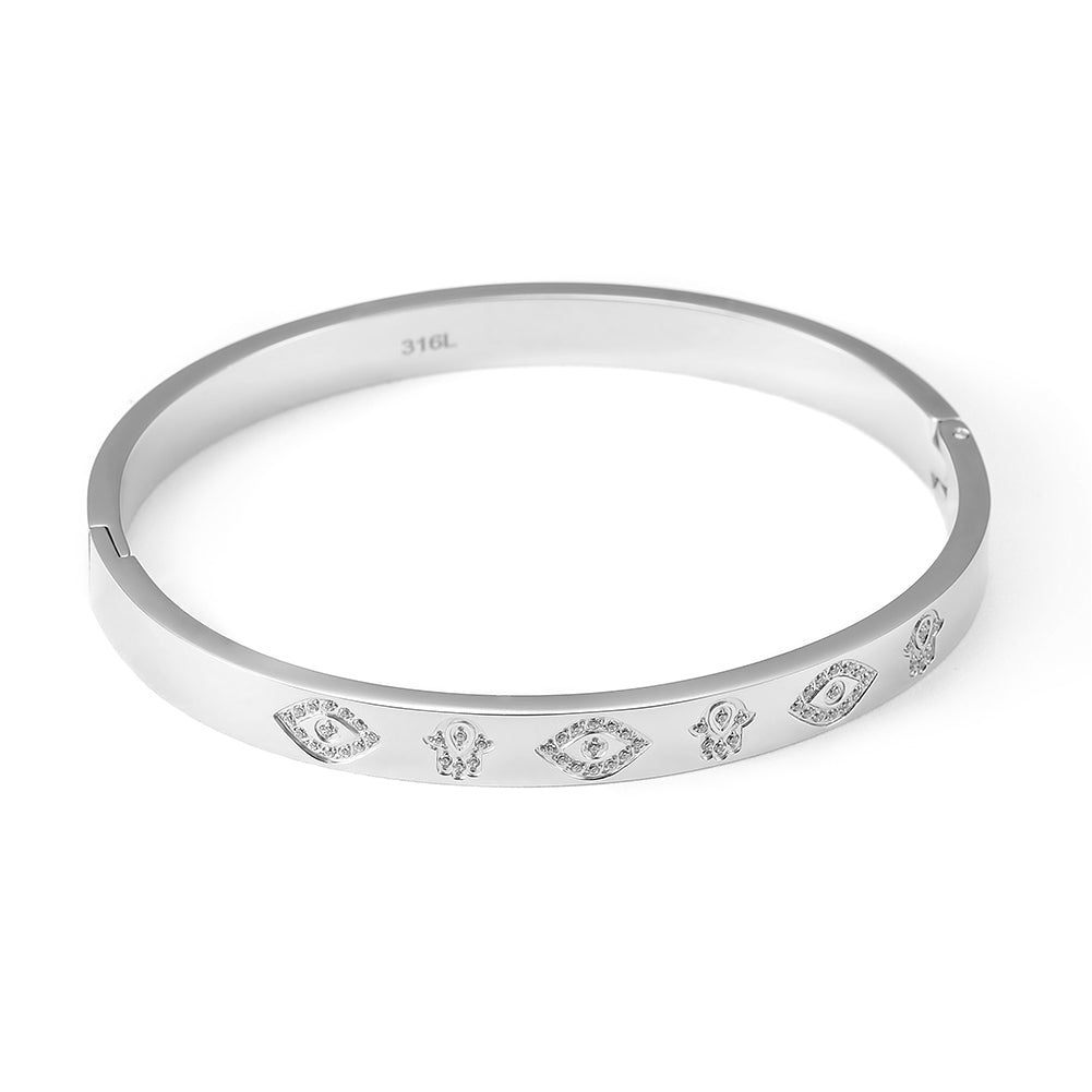 Circular carved bracelet-NSB1713ST