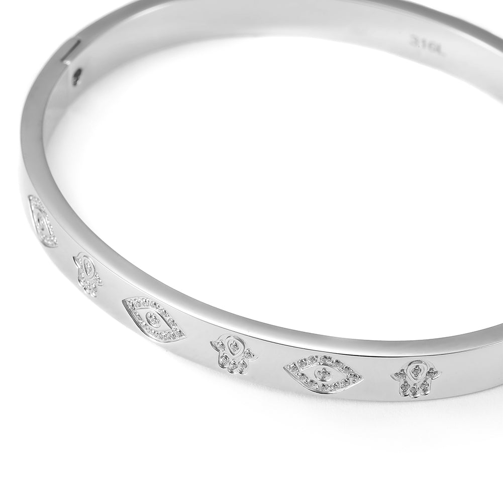 Circular carved bracelet-NSB1713ST