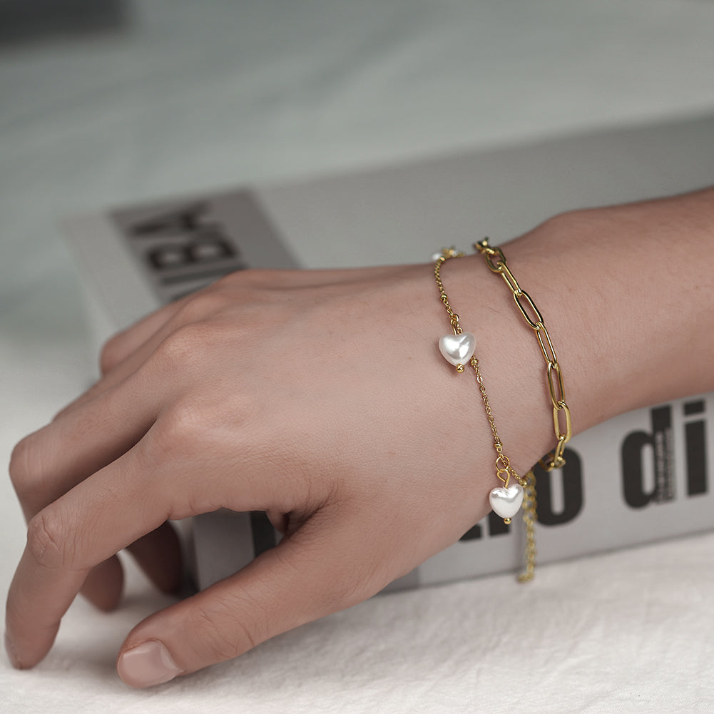 Chain Love Pendant Bracelet-NSB1715STGC