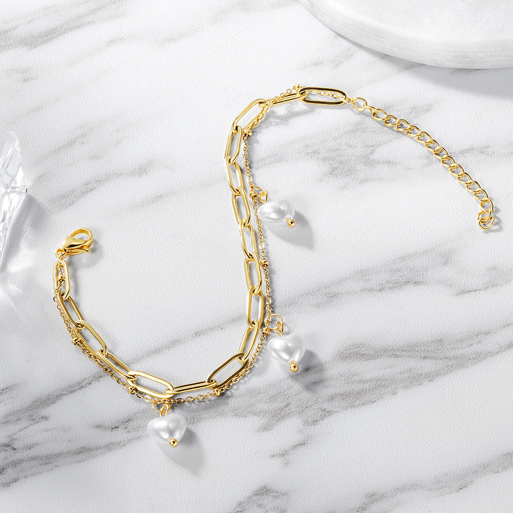 Chain Love Pendant Bracelet-NSB1715STGC
