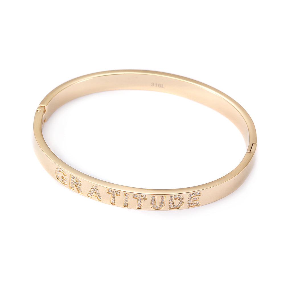 Circular letter carved bracelet-NSB1718ST