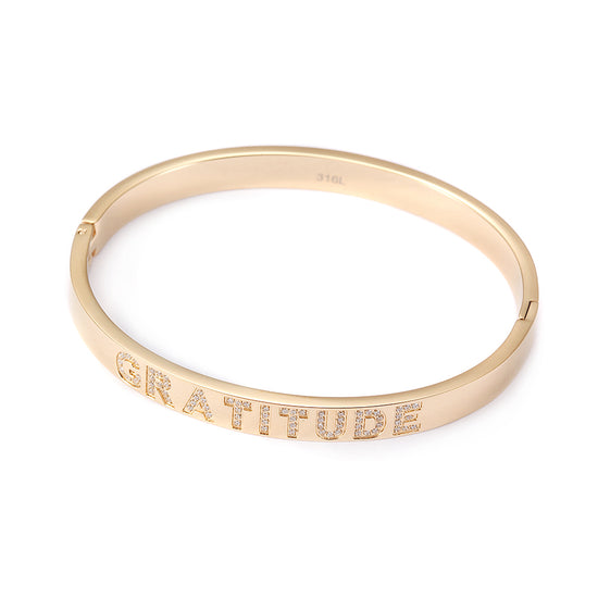 Circular letter carved bracelet-NSB1718ST