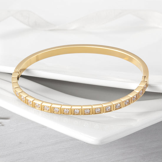 Round Half Zircon Bracelet-NSB1732STGCZD