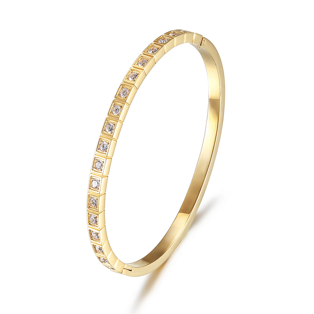 Round Half Zircon Bracelet-NSB1732STGCZD