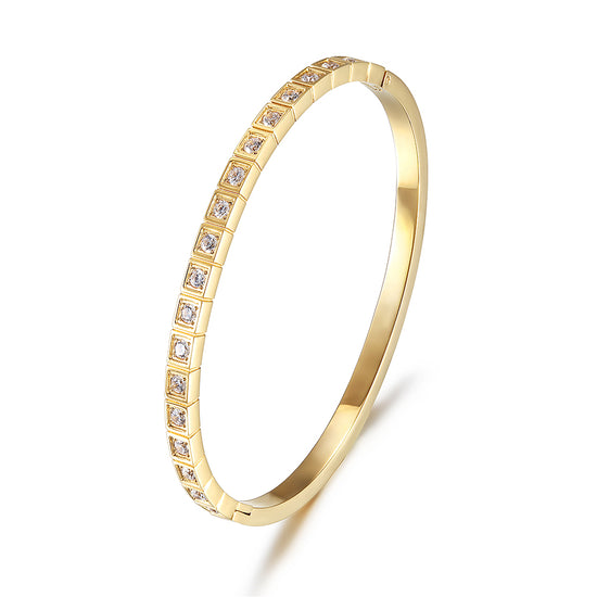 Round Half Zircon Bracelet-NSB1732STGCZD