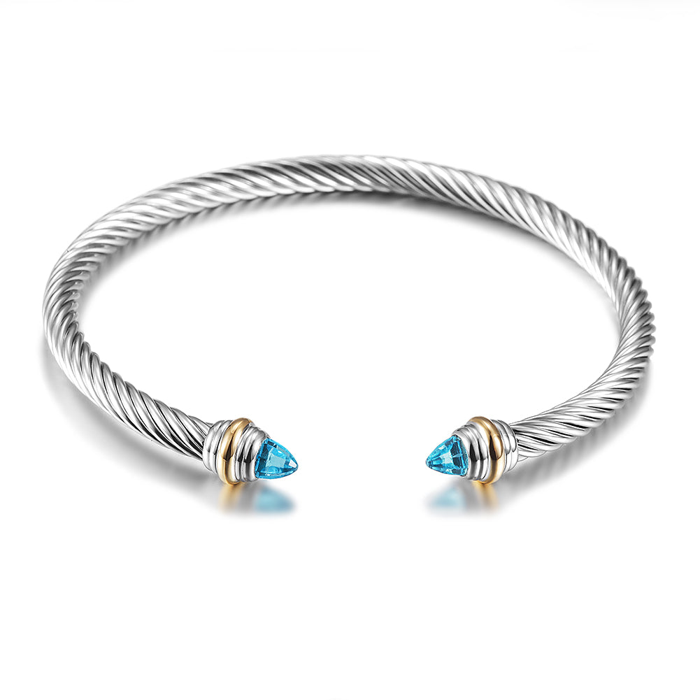 C-type cable sapphire bracelet-NSB1738STWGGZD