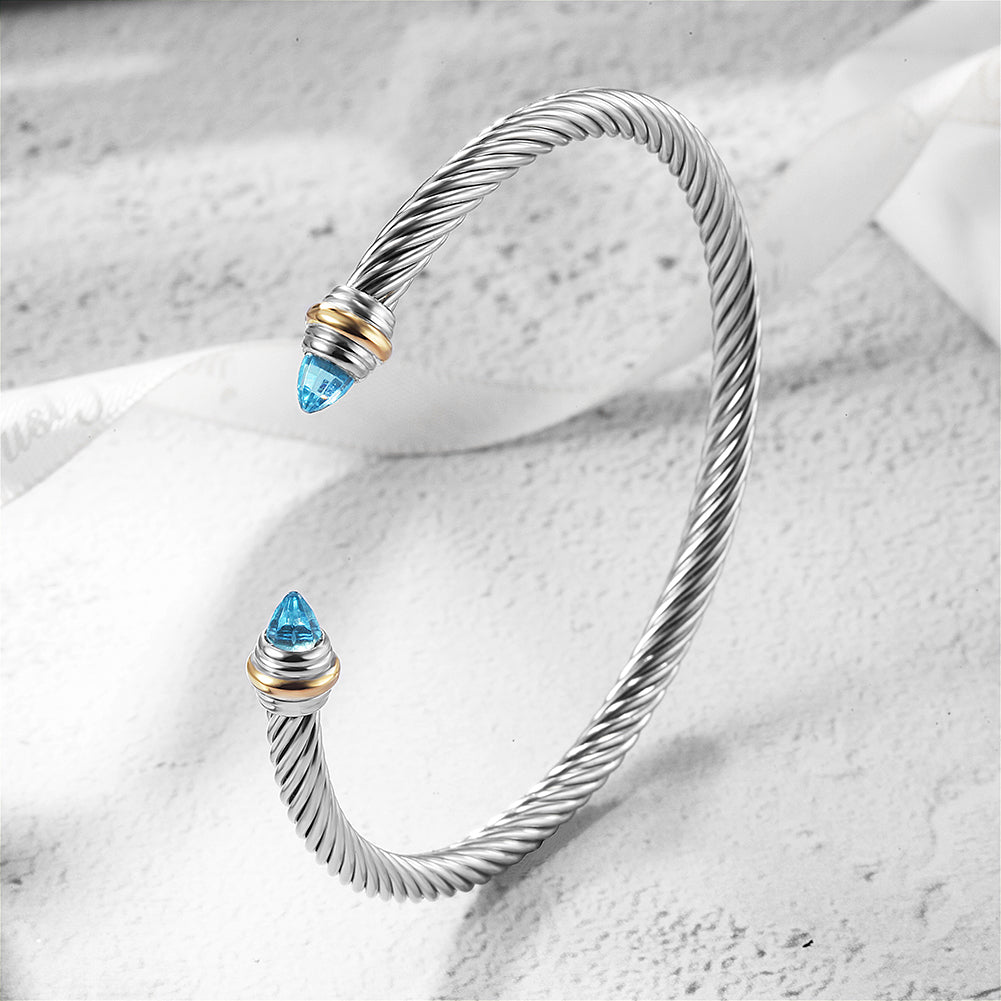 C-type cable sapphire bracelet-NSB1738STWGGZD