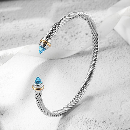 C-type cable sapphire bracelet-NSB1738STWGGZD