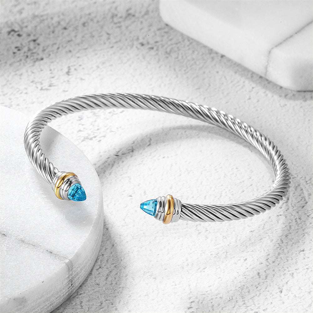 C-type cable sapphire bracelet-NSB1738STWGGZD