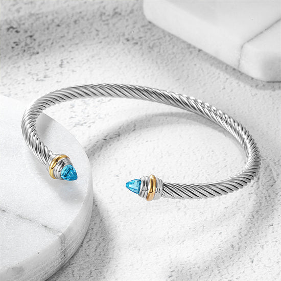C-type cable sapphire bracelet-NSB1738STWGGZD
