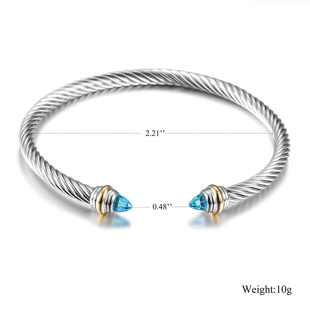 C-type cable sapphire bracelet-NSB1738STWGGZD