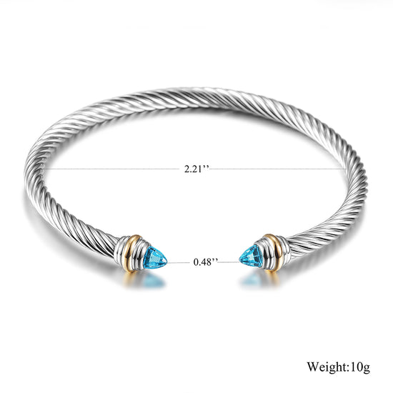 C-type cable sapphire bracelet-NSB1738STWGGZD
