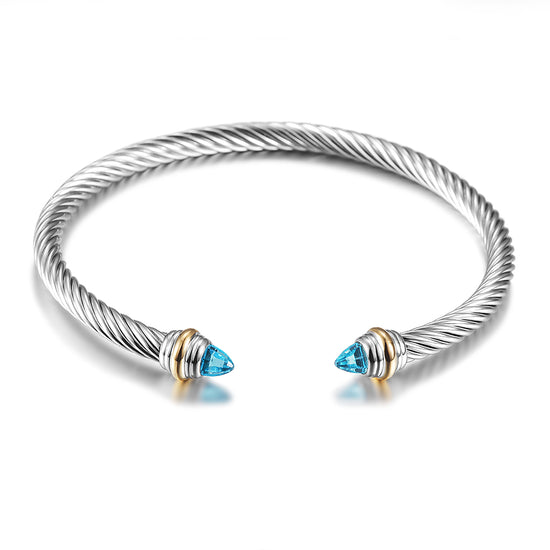 C-type cable sapphire bracelet-NSB1738STWGGZD