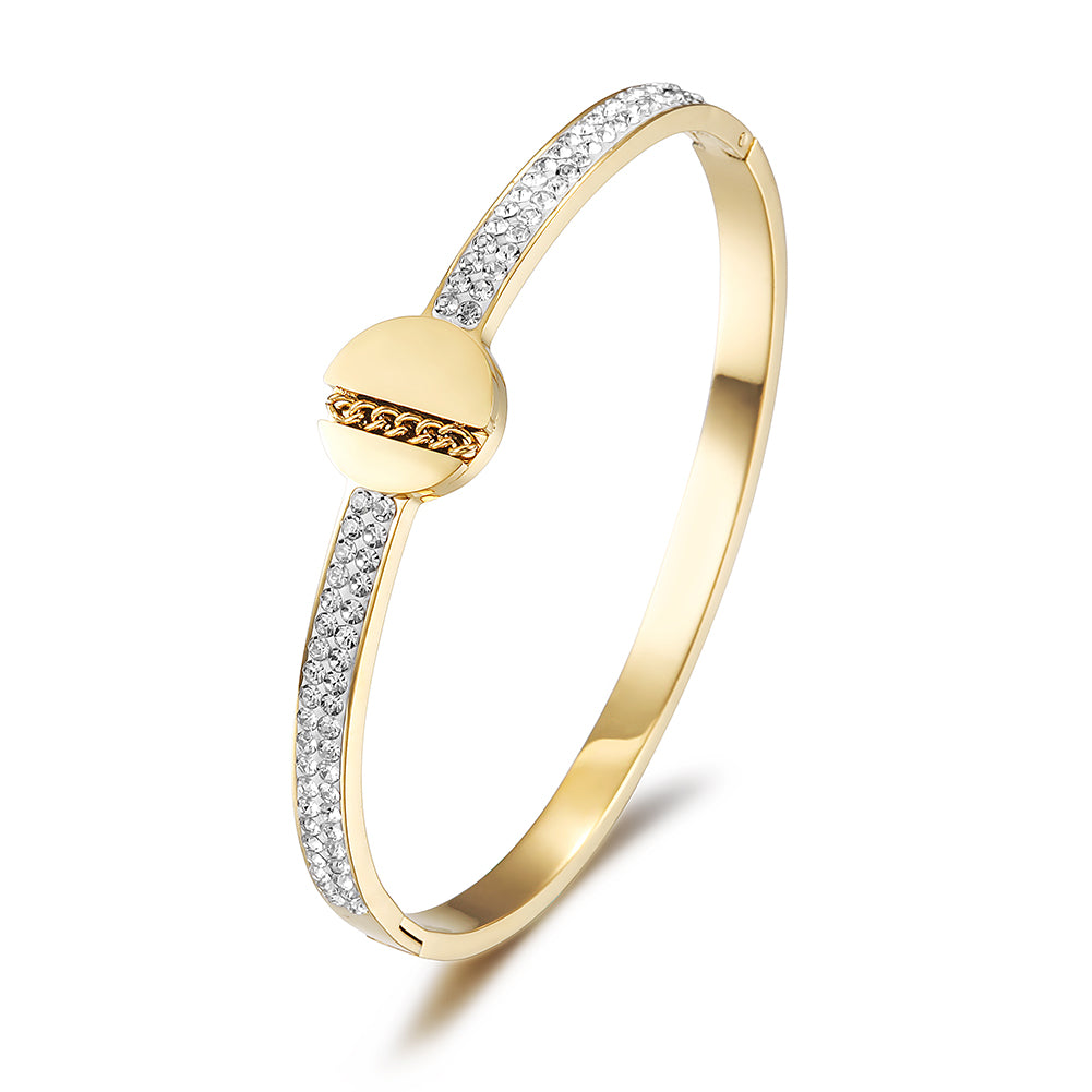 Circular Intercolor Zircon Bracelet-NSB1742STGCZD