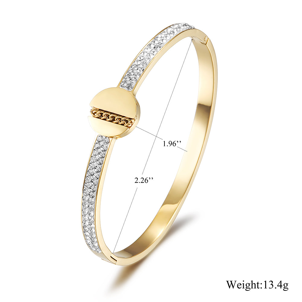 Circular Intercolor Zircon Bracelet-NSB1742STGCZD