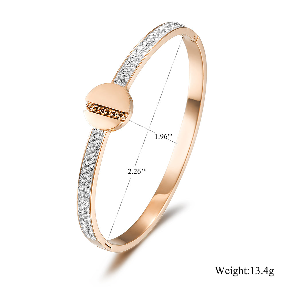Circular Intercolor Zircon Bracelet-NSB1742STGCZD