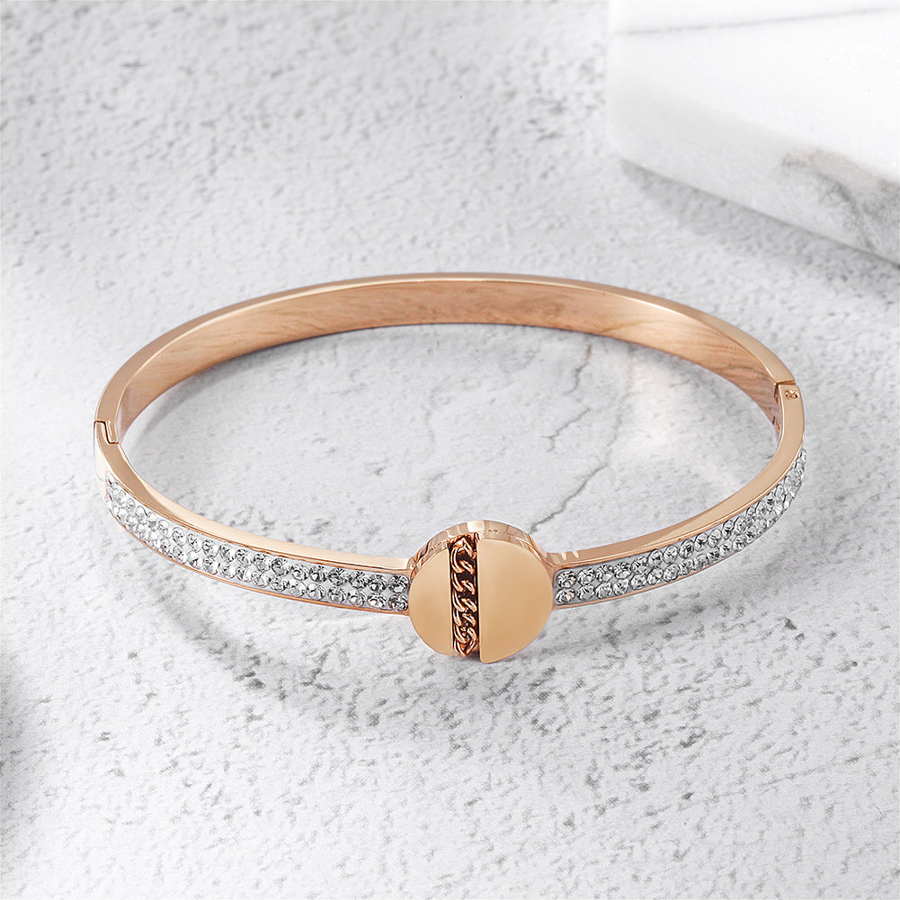 Circular Intercolor Zircon Bracelet-NSB1742STGCZD