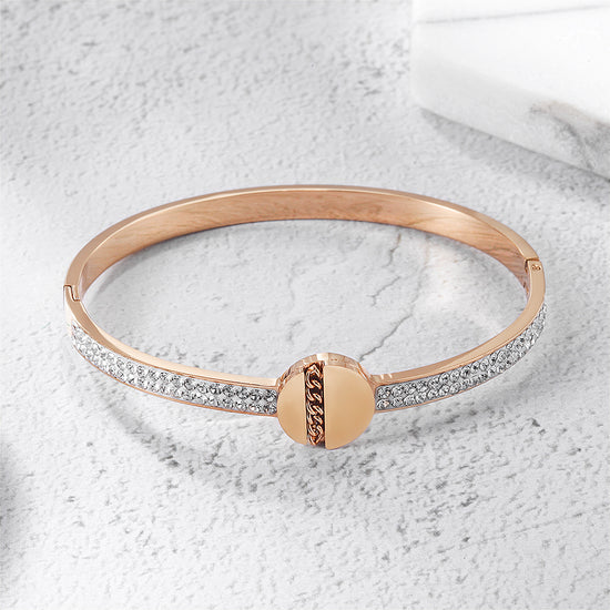 Circular Intercolor Zircon Bracelet-NSB1742STGCZD