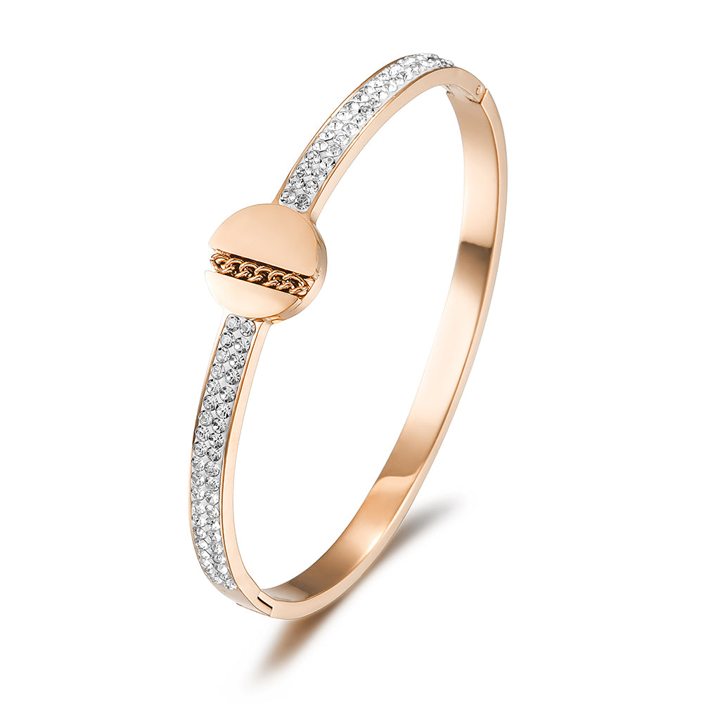 Circular Intercolor Zircon Bracelet-NSB1742STGCZD