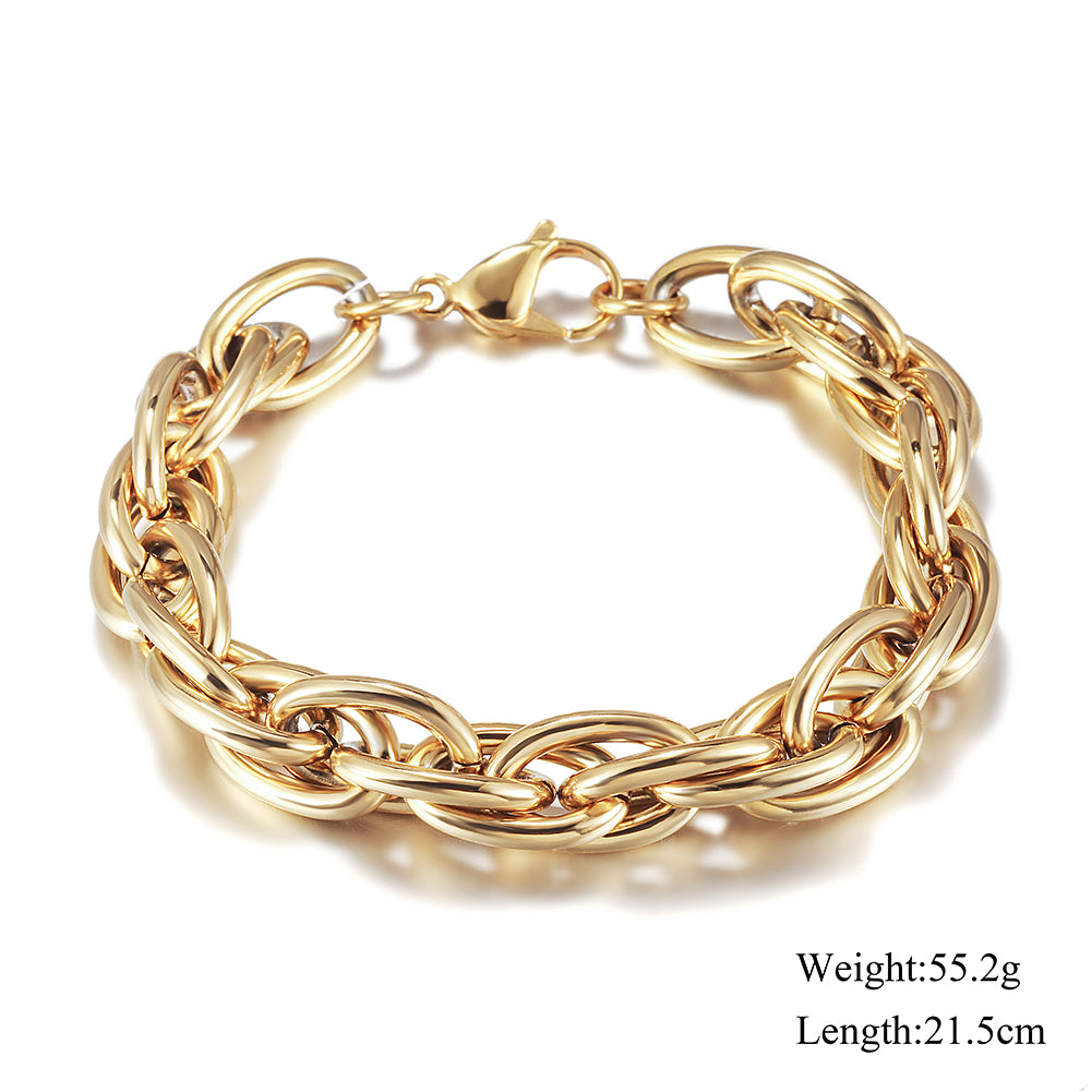 Golden interlocking bracelet-NSB1745STGC