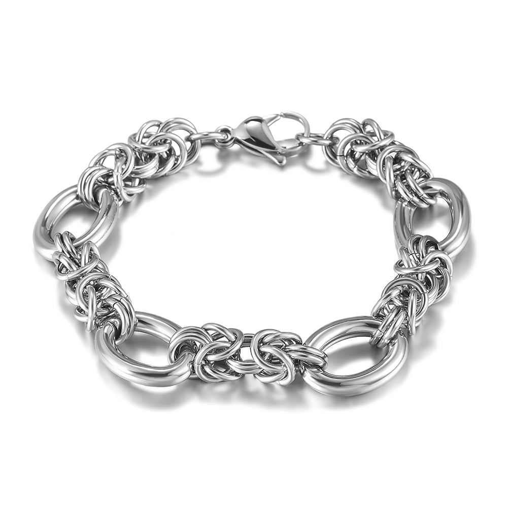 Silver interlocking bracelet-NSB1747STWG