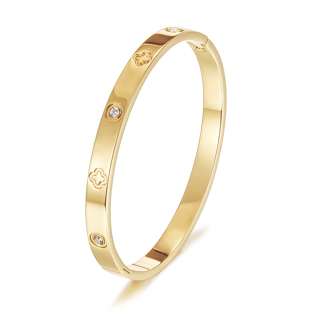 Round diamond studded bracelet-NSB1756STGCZD