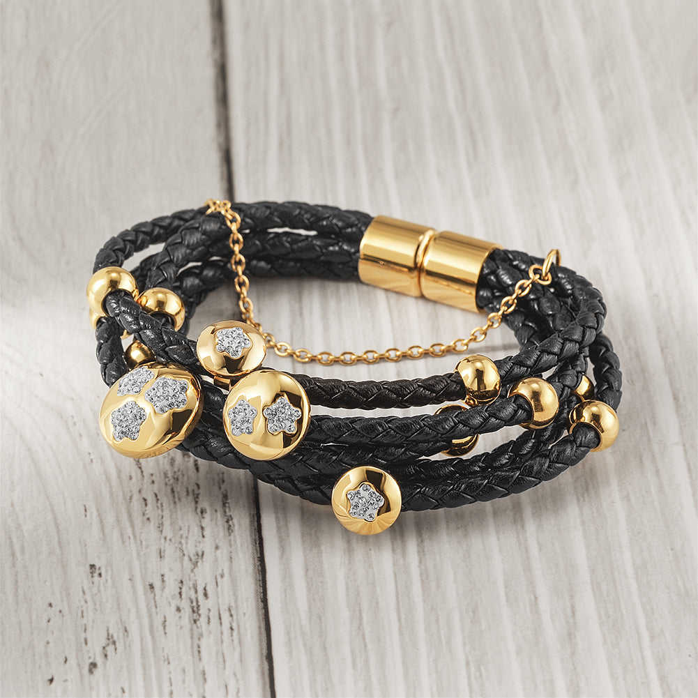 Black string pentagram bracelet-NSB1758STGCZD