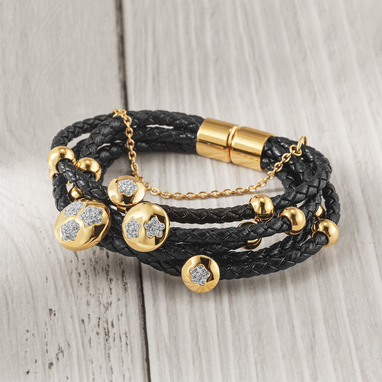 Black string pentagram bracelet-NSB1758STGCZD