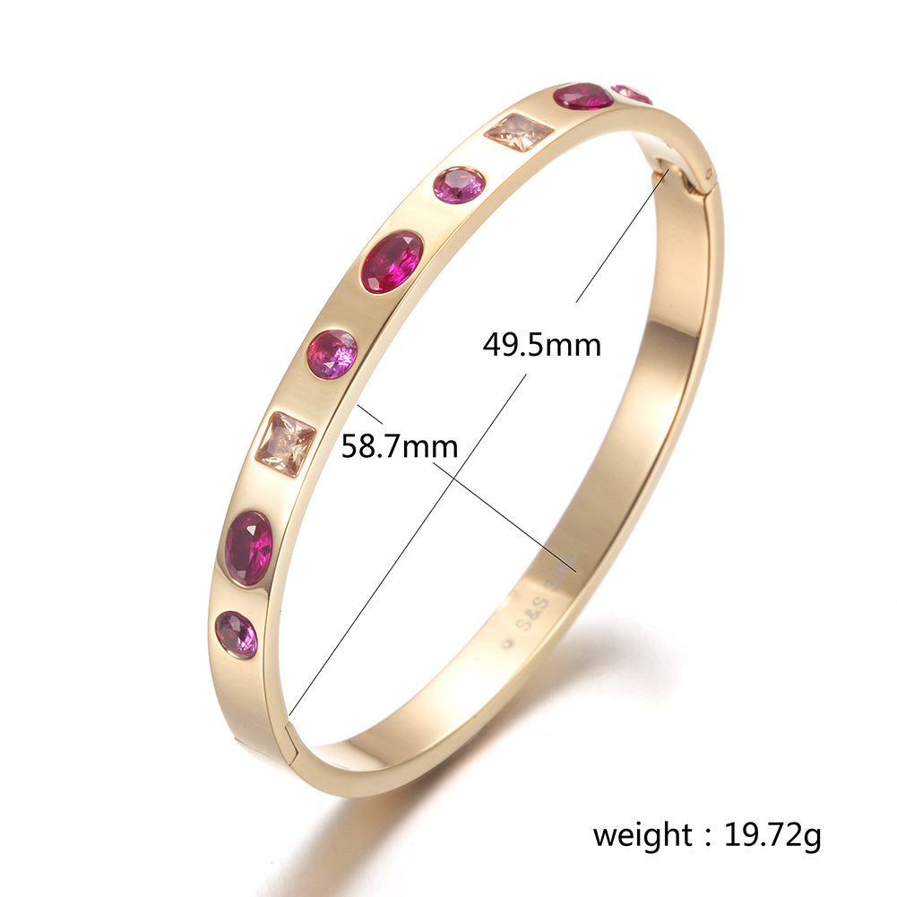 Circular Ruby Bracelet-NSB1759STGCZD-D