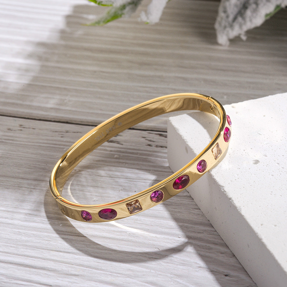 Circular Ruby Bracelet-NSB1759STGCZD-D