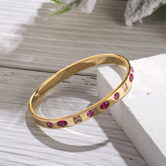 Circular Ruby Bracelet-NSB1759STGCZD-D
