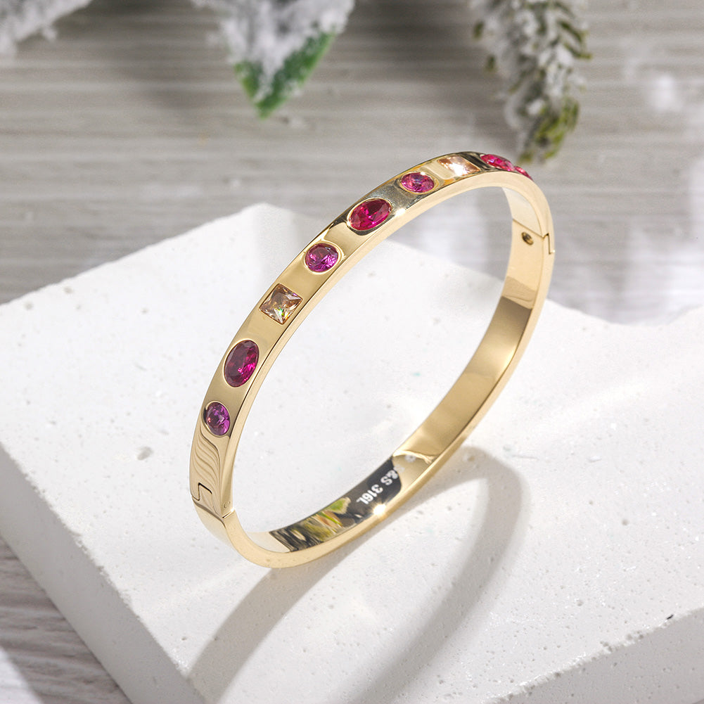 Circular Ruby Bracelet-NSB1759STGCZD-D