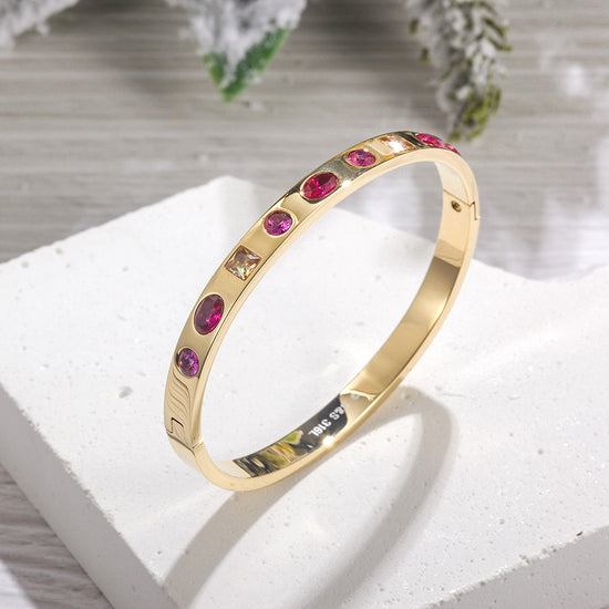 Circular Ruby Bracelet-NSB1759STGCZD-D