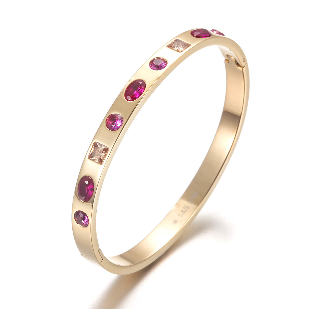 Circular Ruby Bracelet-NSB1759STGCZD-D