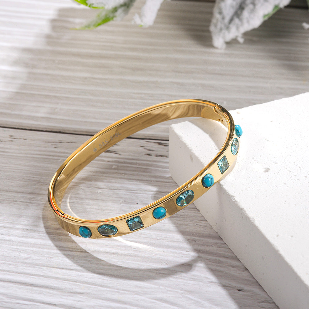 Circular Sapphire Bracelet-NSB1760STGCZD-D