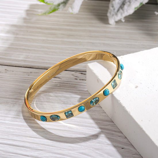Circular Sapphire Bracelet-NSB1760STGCZD-D