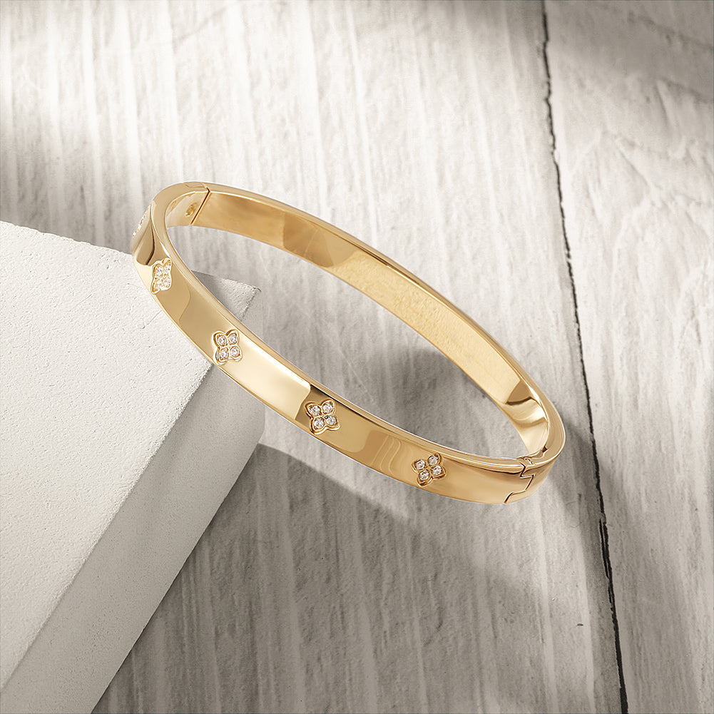 Circular flower zircon bracelet-NSB1762ST