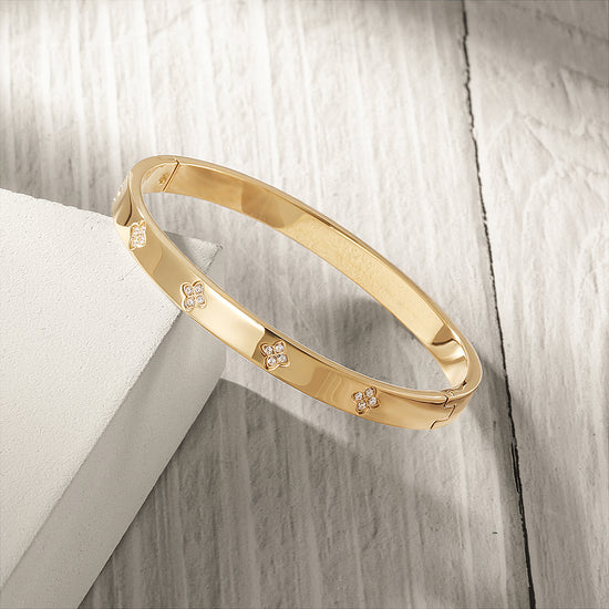 Circular flower zircon bracelet-NSB1762ST
