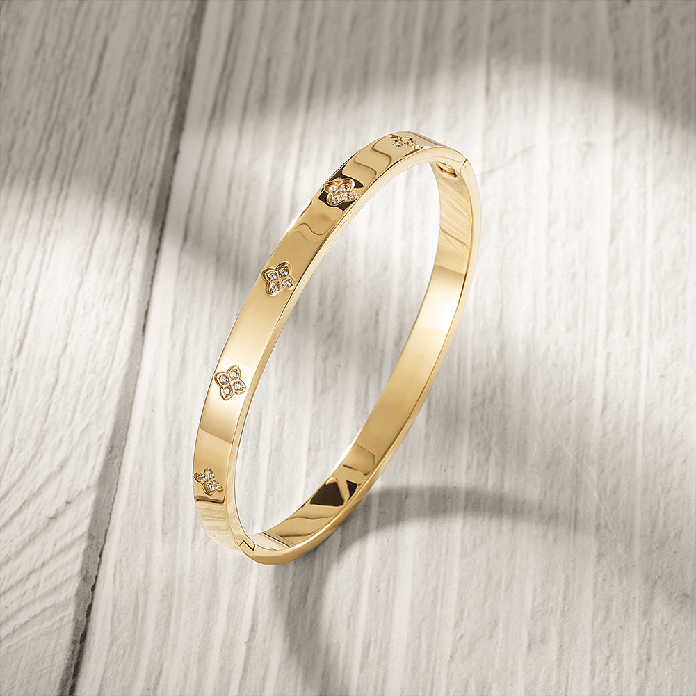 Circular flower zircon bracelet-NSB1762ST