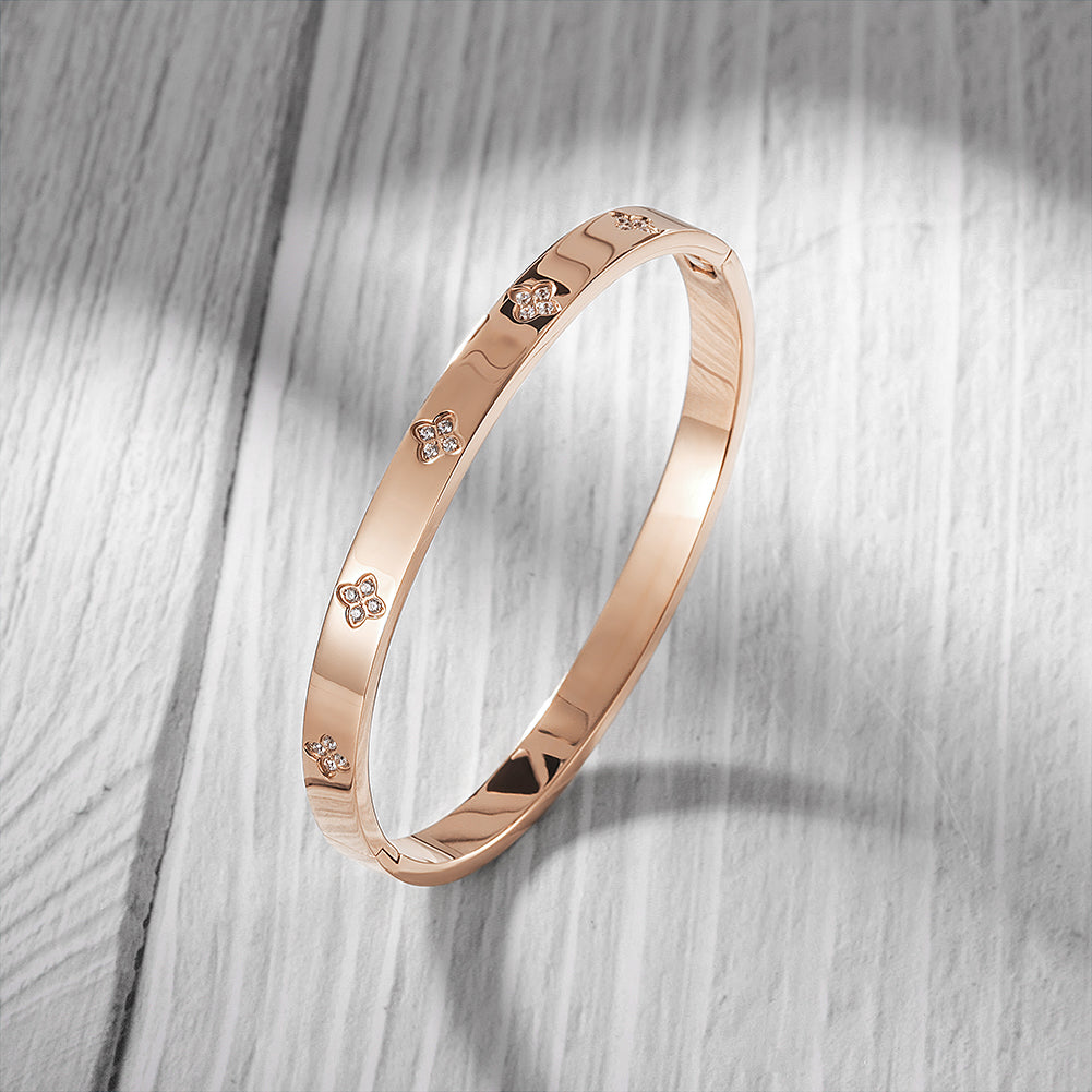 Circular flower zircon bracelet-NSB1762ST