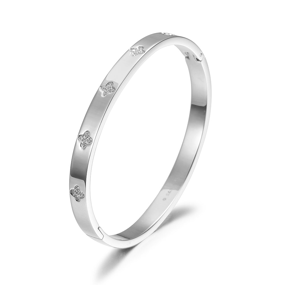 Circular flower zircon bracelet-NSB1762ST