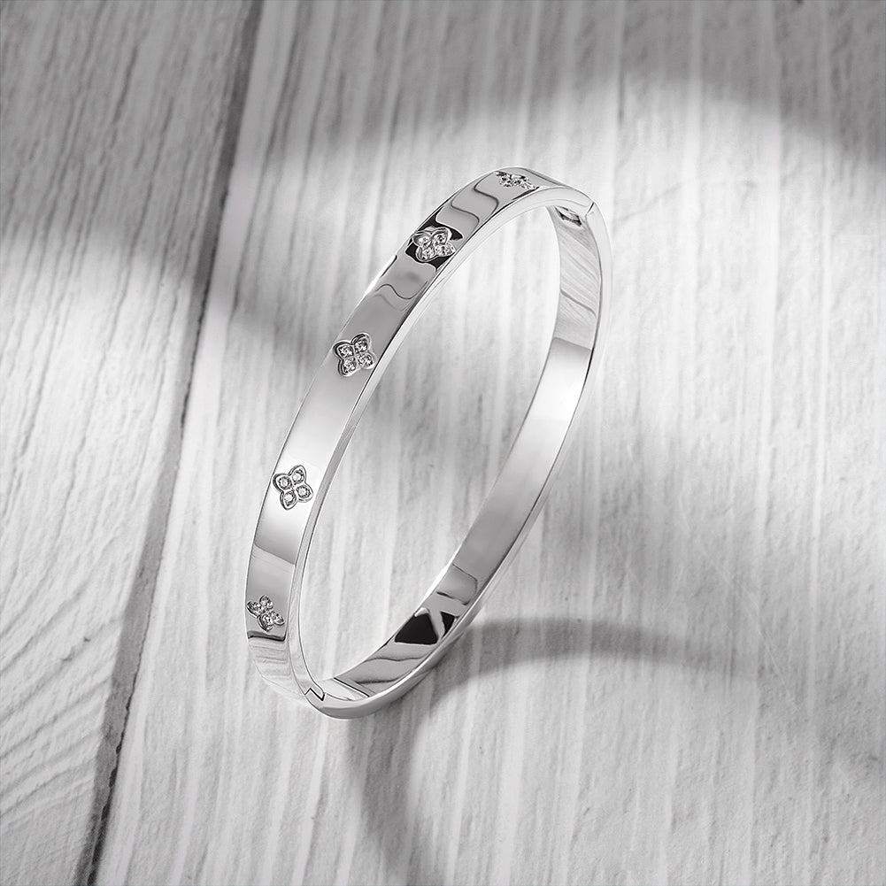 Circular flower zircon bracelet-NSB1762ST