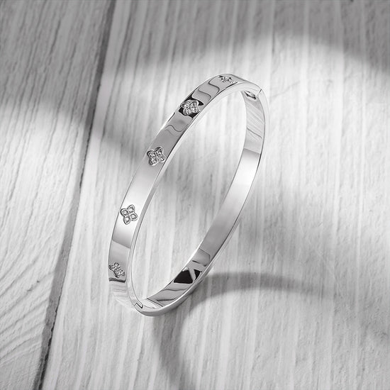 Circular flower zircon bracelet-NSB1762ST