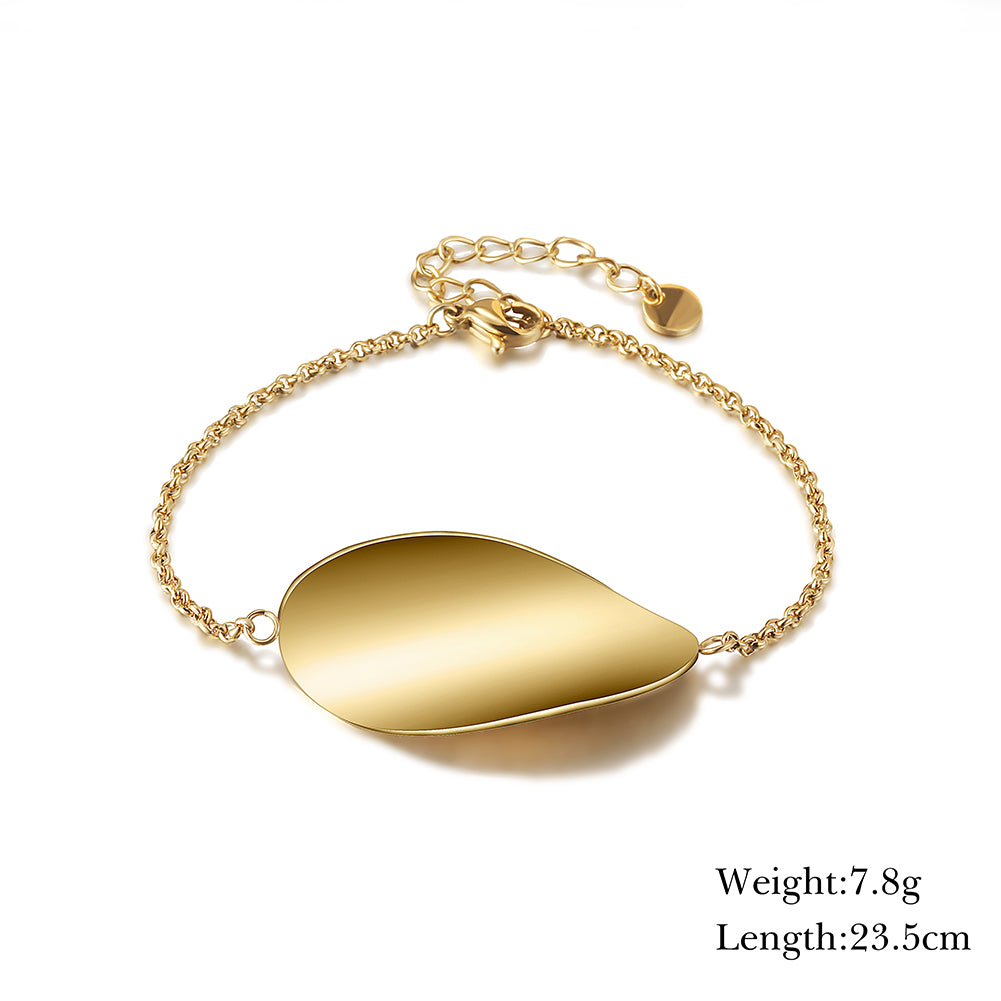 Golden twisted leaf bracelet-NSB1763STGC